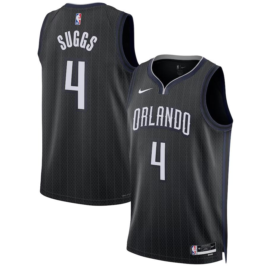 Men Orlando Magic #4 Jalen Suggs Nike Black City Edition 2022-23 Swingman NBA Jersey